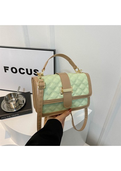 Kadınlar Için Yüksek Kaliteli Çantalar 2024 Yeni Elmas Nakış Ipliği Kadın Crossbody Çanta Niş Kontrast Renk Zarif Kızın Omuz Çantası (Yurt Dışından)