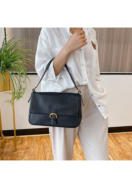 Kadınlar Için Çanta 2024 Yeni Retro Büyük Kapasiteli Siyah Tek Omuz Koltukaltı Çanta Baget Çanta Çevirme Çapraz Çapraz Kolu Çanta Kadınlar Için (Yurt Dışından) fiyatları