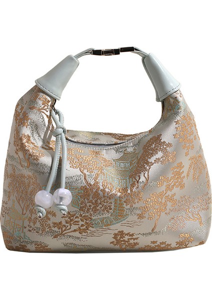 Kadınlar Için Yeni Çin Tarzı Ulusal Tarzı Retro Çanta 2024 Yeni Ipek Jakarlı Çanta Moda Basit Omuz Crossbody Çanta (Yurt Dışından)