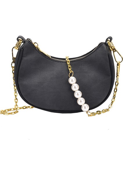 Kadınlar Için Niş Tasarım Mektubu Hilal Çanta 2024 Yeni Üst Düzey Doku Çanta Zinciri Crossbody Koltuk Altı Çantası (Yurt Dışından)