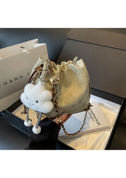 Kadınlar Için Kore Tarzı Çanta, Üst Düzey ve Çok Yönlü Kova Çantası, Yeni Niş Tasarım, Kadınlar Için Pilili Zincir Omuz Çapraz Askılı Çanta (Yurt Dışından)