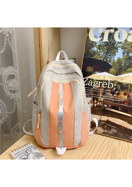 Yeni Büyük Kapasiteli Üniversite Öğrencisi Sırt Çantası Sınır Ötesi Sırt Çantası Erkek Ortaokul Kolej Tarzı Öğrenci Çantası (Yurt Dışından)