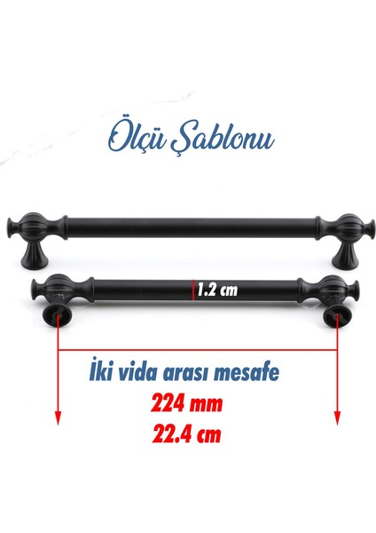 Çınar 224 mm Siyah Mobilya Mutfak Çekmece Metal Kulp Dolap Dolabı Kapak Kulpları Kulbu Kulpu 224 mm modelleri