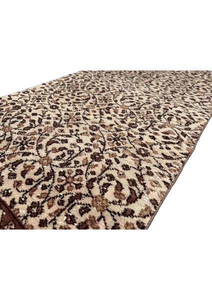 El Dokuma Eskitme Yolluk 80X260 Krem Kahve Vıntage Halı fırsatları