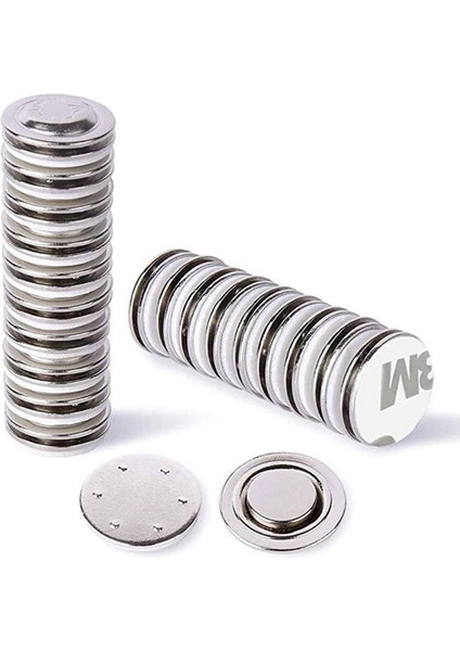 3m Yapışkanlı Rozet Mıknatısı Yuvarlak Yaka Kartı Mıknatısı Isimlik Mıknatısı 21 mm Çap