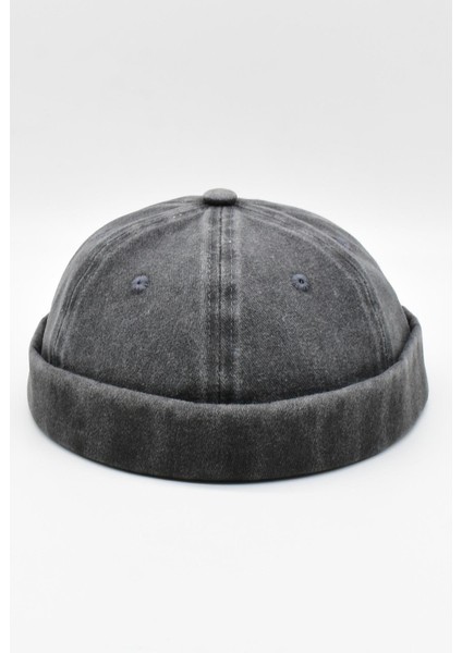 Vintage Retro Siyah Eskitme Pamuk Cap Docker Şapka