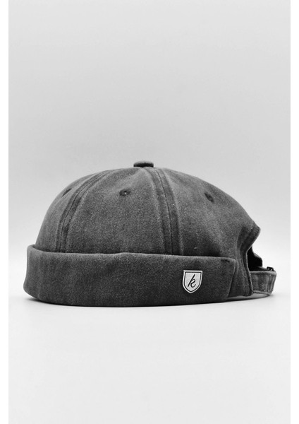 Vintage Retro Siyah Eskitme Pamuk Cap Docker Şapka