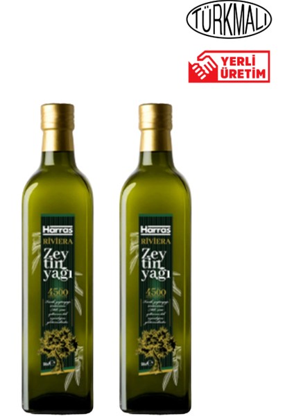 Zeytinyağı Riviera 500 ml x 2 Adet Harras Cam Şişe