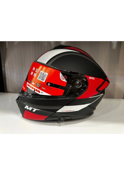 Kask mt Genesis Sv Cave A5 Çene Açılır Mat Siyah/kırmızı