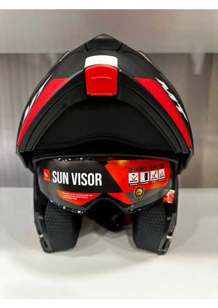 Kask mt Genesis Sv Cave A5 Çene Açılır Mat Siyah/kırmızı