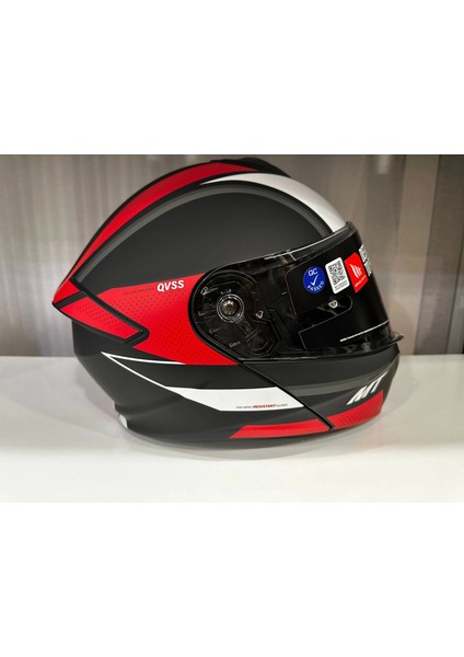 Kask mt Genesis Sv Cave A5 Çene Açılır Mat Siyah/kırmızı