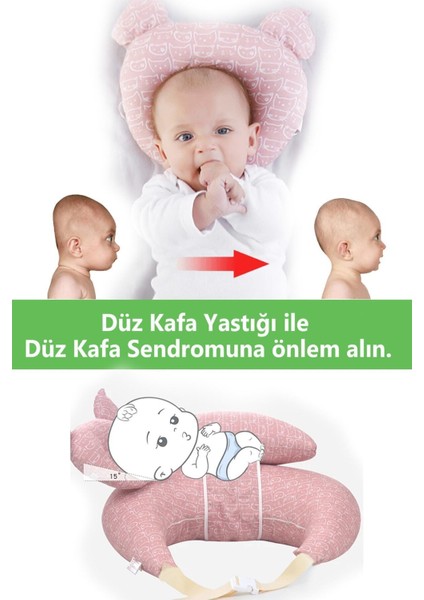 Baskılı Emzirme Yastığı Emzirme Destekleyici Yastık Emzirme Minderi Oturma Destek Minderi Pembe