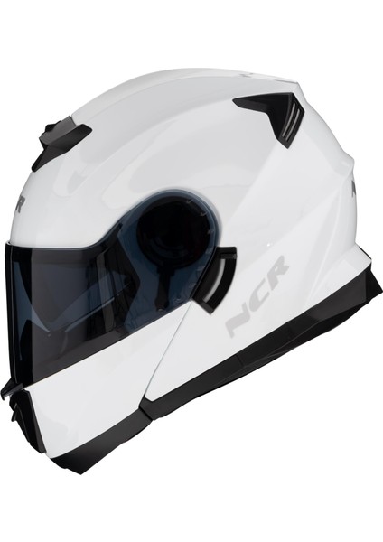 Stars Çene Açılır Kask Siyah Vizörlü Beyaz