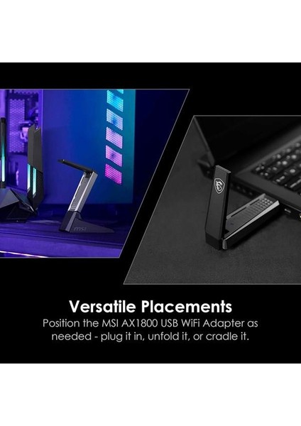 Msı AX1800 Wıfı-6 Dual Band USB Kablosuz Ağ Adaptörü