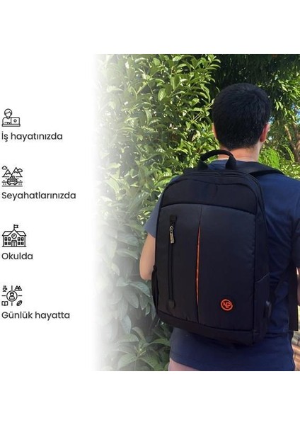 Npo Citylifeplus Smart 16" Siyah Notebook Sırt Çantası Çift Ana Bölmeli