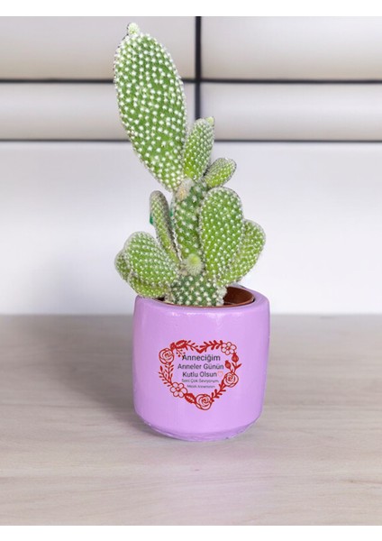 Anneler Günü Temalı Anneler Günü Anneye ve Eşe Özel El Yapımı Hediye Saksı