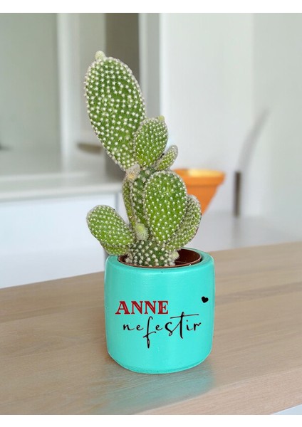 Anne Nefestir Temalı Anneler Günü Anneye ve Eşe Özel El Yapımı Hediye Saksı Model 17