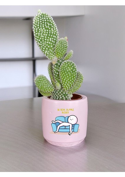 Olmaz Bizden Temalı Özel El Yapımı Hediye Saksımodel 102