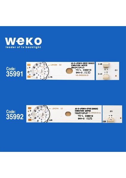 Wkset-5357 35991X2 35992X1 E39D1000 Mcpc8 3 Adet Led Bar fiyatları