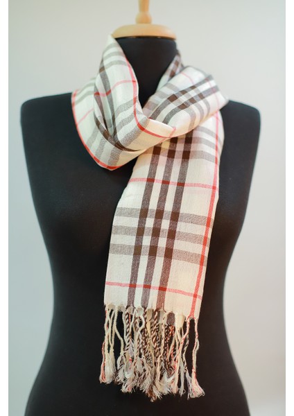 Ekru Kahve Viskon - Cotton Şal fırsatları