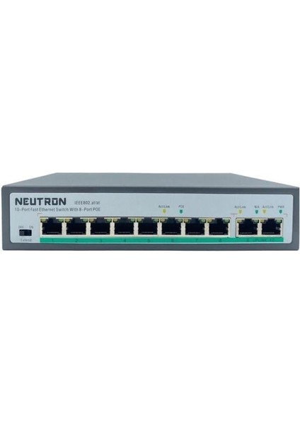 8port 120W Full Poe NT-PS08 10/100 2x-Uplınk Yönetilemez Switch