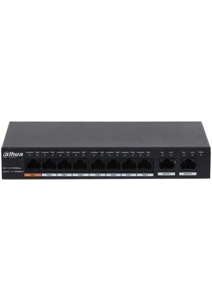 8port PFS3010-8GT-96 Gigabit 2-Uplink 90W Full Poe Yönetilemez Switch