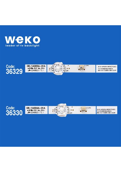 Wkset-6395 36329X2 36330X1 Js-D-Ap4316-081Dc/91Dc 3 Adet Led Bar fiyatları