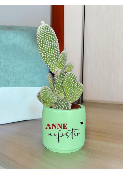 Anne Nefestir Temalı Anneler Günü Anneye ve Eşe Özel El Yapımı Hediye Saksı Model 16