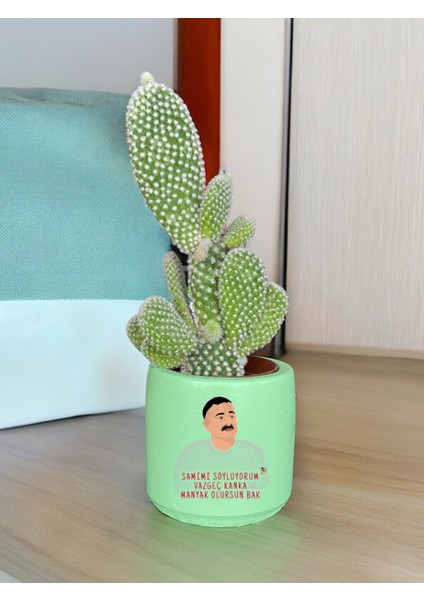 Manyak Olursun Temalı Özel El Yapımı Hediye Saksı Model 96