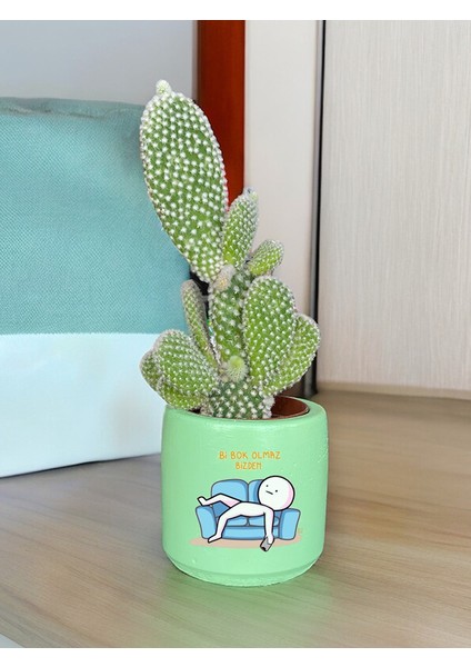 Olmaz Bizden Temalı Özel El Yapımı Hediye Saksımodel 103