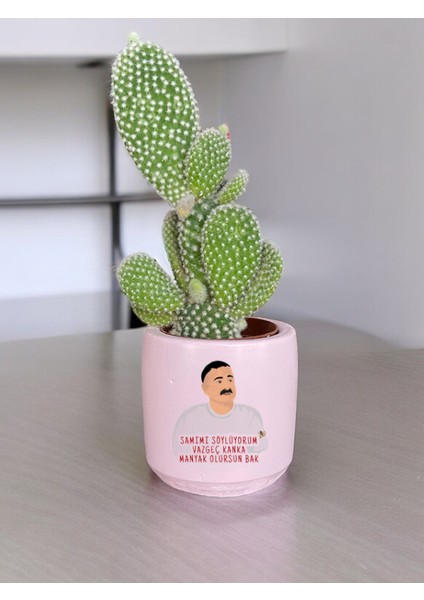 Manyak Olursun Temalı Özel El Yapımı Hediye Saksı Model 95