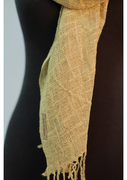 Açık Haki Keten Şal