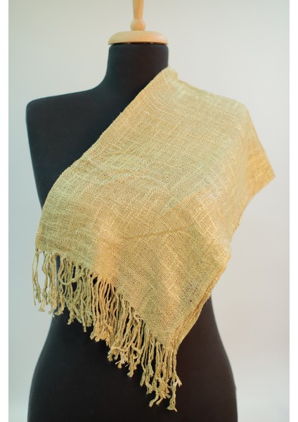 Açık Haki Keten Şal