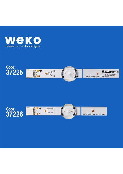 Wkset-6536 37225X4 37226X2 Vestel 500Drt Vnb A/B-Type Rev08/09 6 Adet Led Bar (5Lens) fiyatları