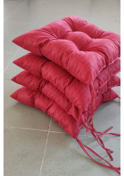 Kare Kırmızı Sandalye Minderi 40 x 40 cm | Bahçe Balkon Minderi | Minder | 1 Adet