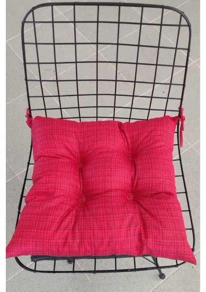 Kare Kırmızı Sandalye Minderi 40 x 40 cm | Bahçe Balkon Minderi | Minder | 1 Adet modelleri