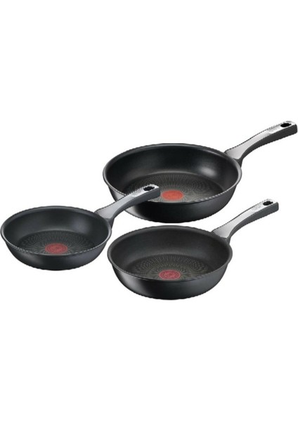 Döküm 6x Unlimitedone Indüksiyon Tabanlı 3'lü Tava Seti Tefal 20 24 28CM Yapışmaz Taban Granit 3 Pa