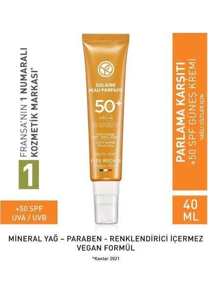 Yüz Güneş Kremi - Spf 50+ - Parlama Karşıtı / Solaire Peau Parfaite