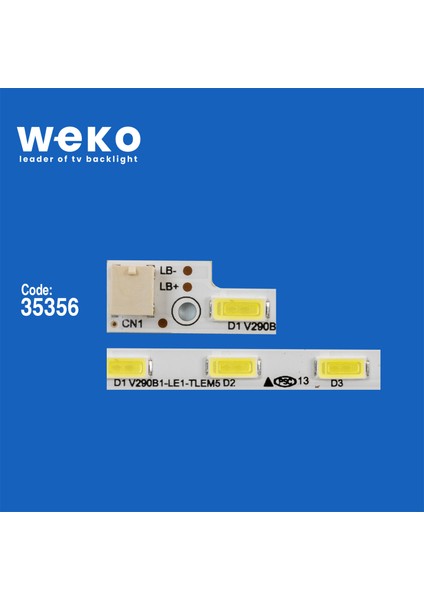 WKSET-5632 35356X1 V290B1-LE1-TLEM5 1 Adet LED Bar (24LED)