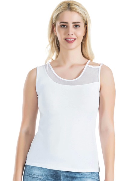 Derya Kurşun Geniş Transparan Askılı Kadın Atlet 180