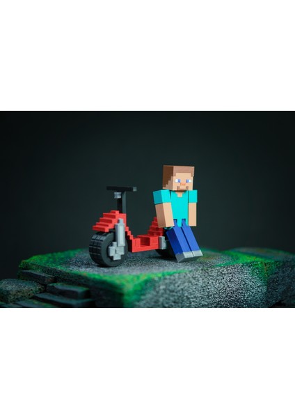 Minecraft Steve - Scooter Figürü 2 Parça