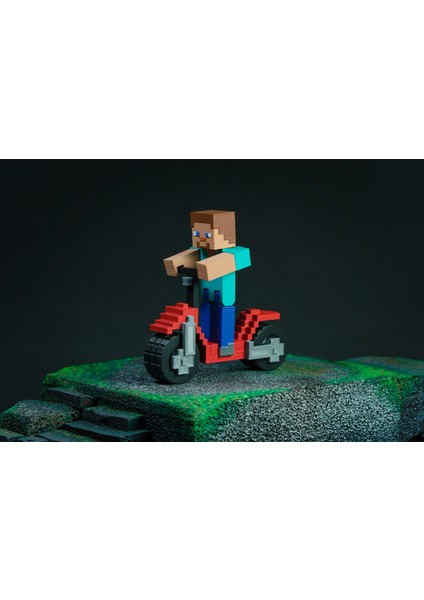 Minecraft Steve - Scooter Figürü 2 Parça