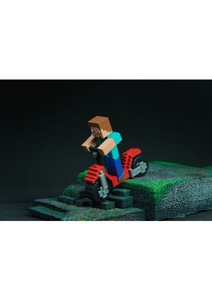 Minecraft Steve - Scooter Figürü 2 Parça
