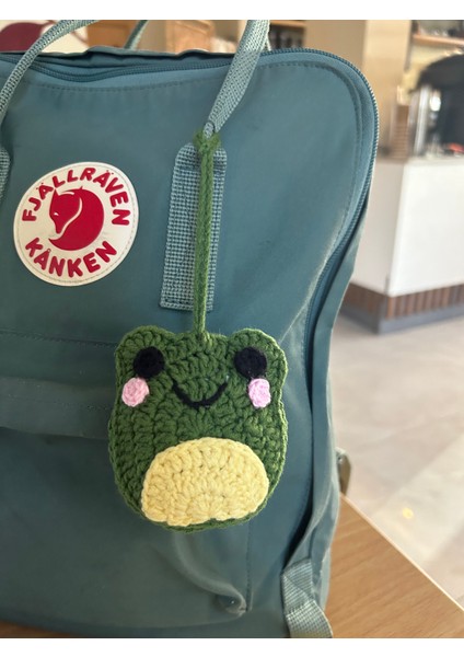 Amigurumi Örgü Kurbağa Kulaklık Koruyucu Çanta Aksesuarı,kulaklık Kılıfı,çanta Süsü