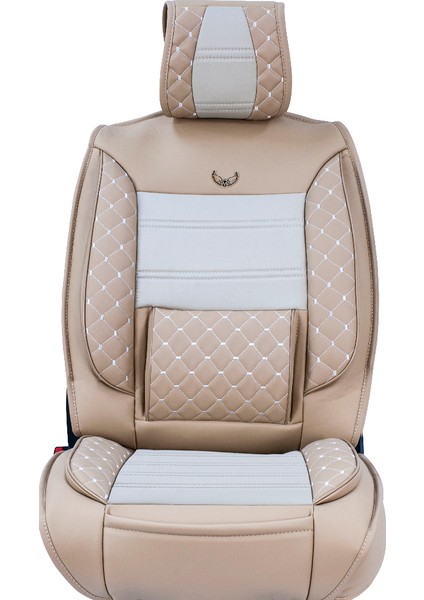 Kia Picanto Uyumlu Deri Oto Koltuk Kılıfı Ön Arka Set Bej Sc modelleri