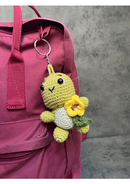 Sevimli Yeşil Kaplumbağa Amigurumi El Örgüsü Anahtarlık ve Çanta Aksesuarı