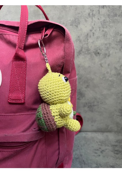 Sevimli Yeşil Kaplumbağa Amigurumi El Örgüsü Anahtarlık ve Çanta Aksesuarı