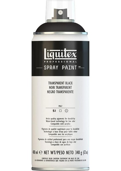 Professional Akrilik Sprey Boya 400 ml Transparent Black 260 S1