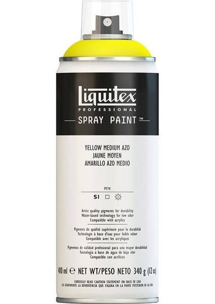 Professional Akrilik Sprey Boya 400 ml Yellow Medium Azo 412