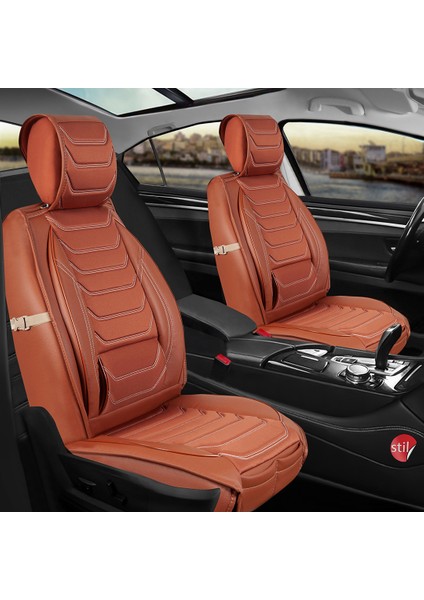 Ford Fusion Uyumlu Lüx Deri Oto Koltuk Kılıfı Ön Arka Takım Tarçın Sc